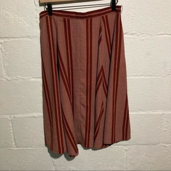 June & Hudson Striped Button Front Midi Skirt - Size L - Picture 2 of 7